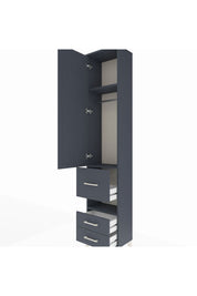 Arges Dolap 3 Raflı 3 Çekmeceli Tek Askılı 44x30x221 Antrasit-Antrasit