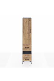 Arges Dolap 3 Raflı 3 Çekmeceli Tek Askılı 44x30x221 Antrasit-Çam