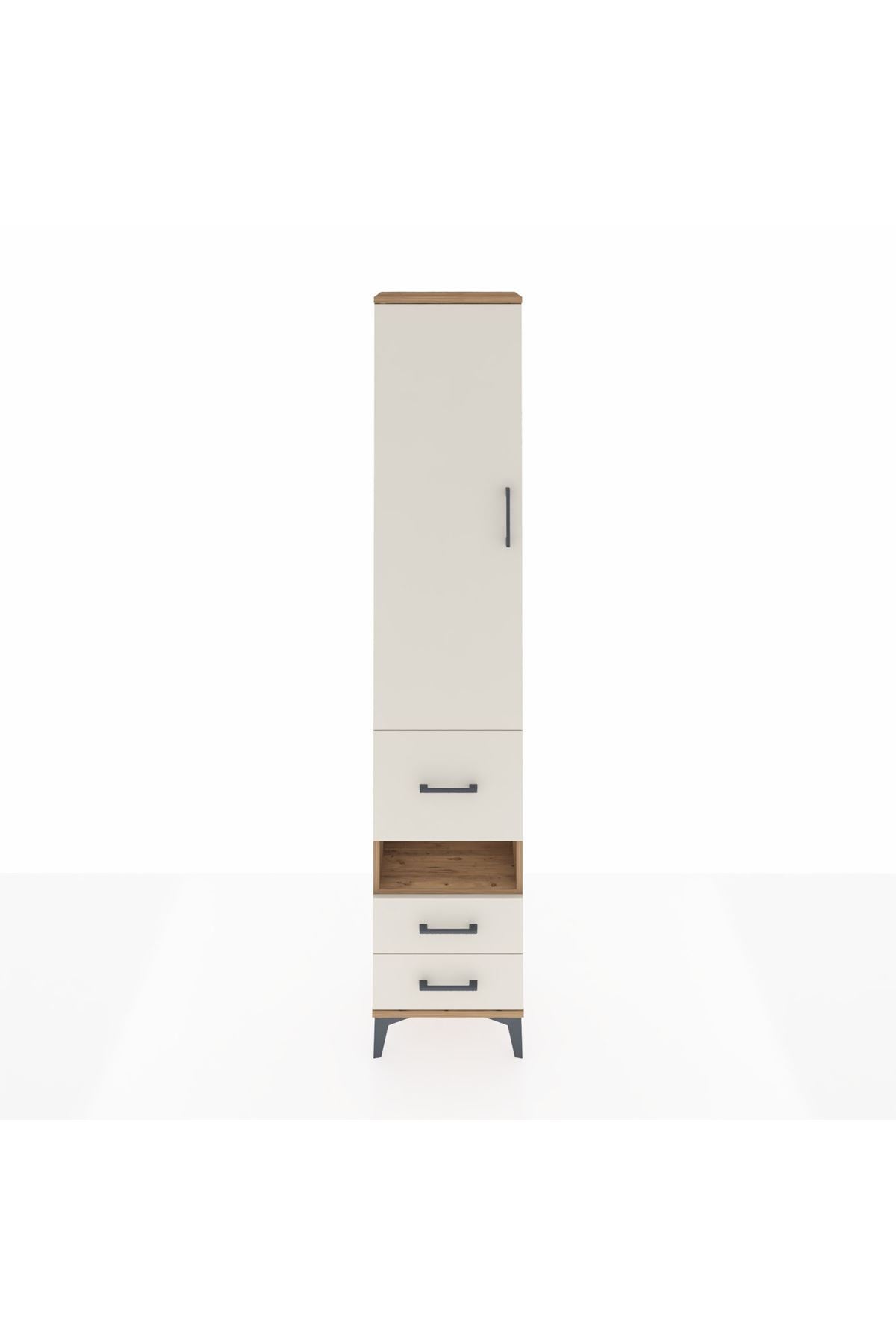 Arges Dolap 3 Raflı 3 Çekmeceli Tek Askılı 44x30x221 Çam-Aytaşı