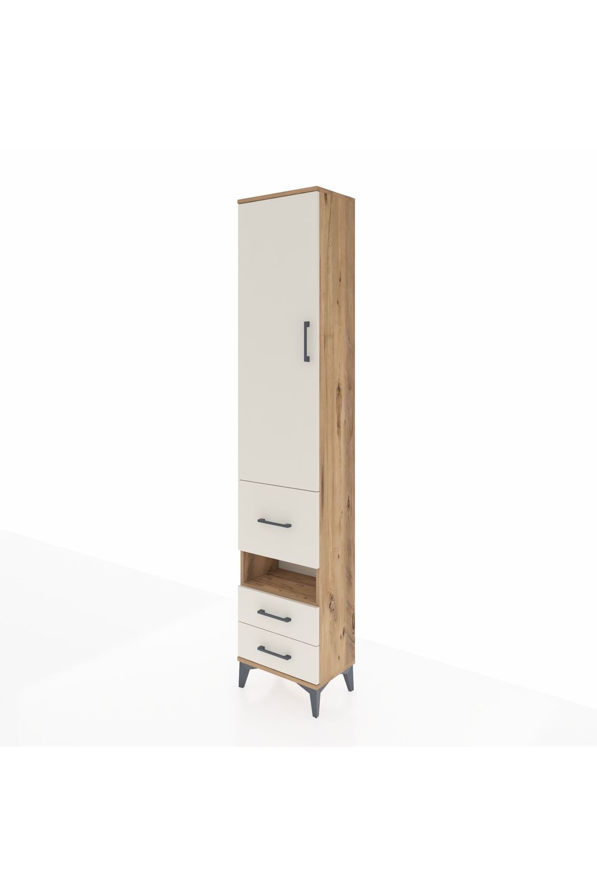 Arges Dolap 3 Raflı 3 Çekmeceli Tek Askılı 44x30x221 Çam-Aytaşı