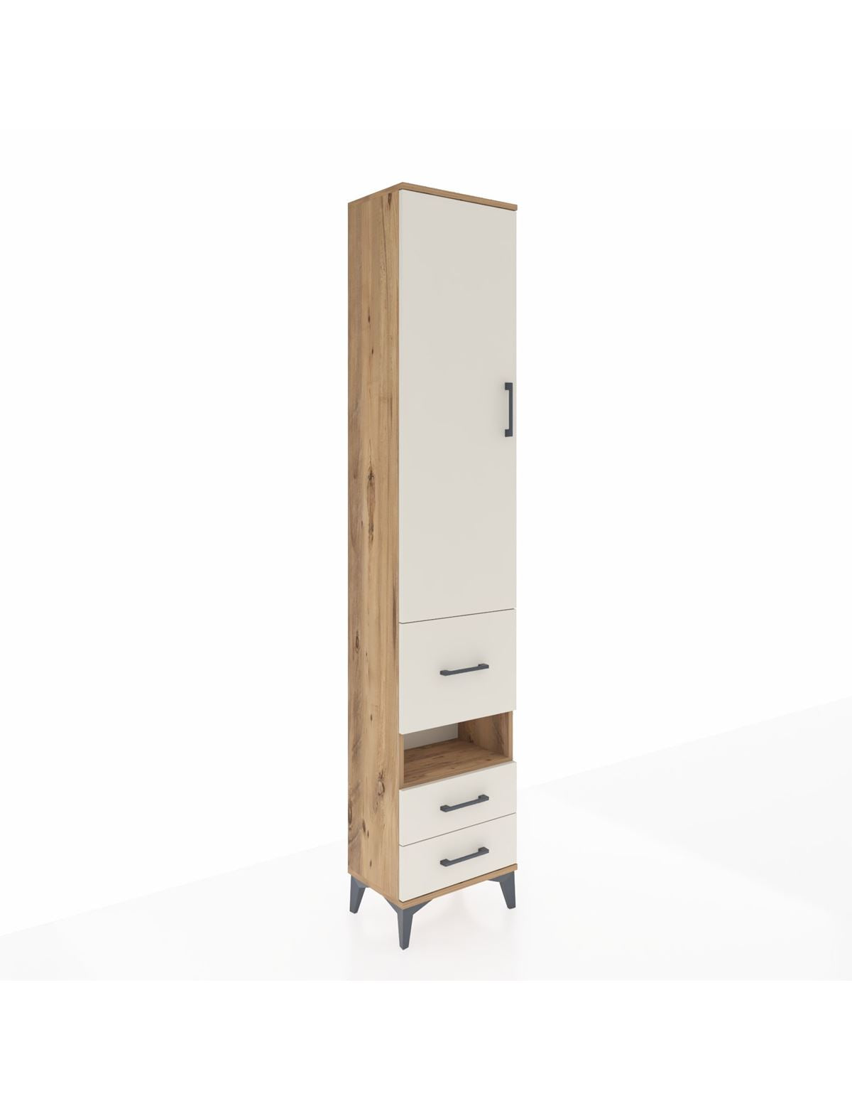 Arges Dolap 3 Raflı 3 Çekmeceli Tek Askılı 44x30x221 Çam-Aytaşı