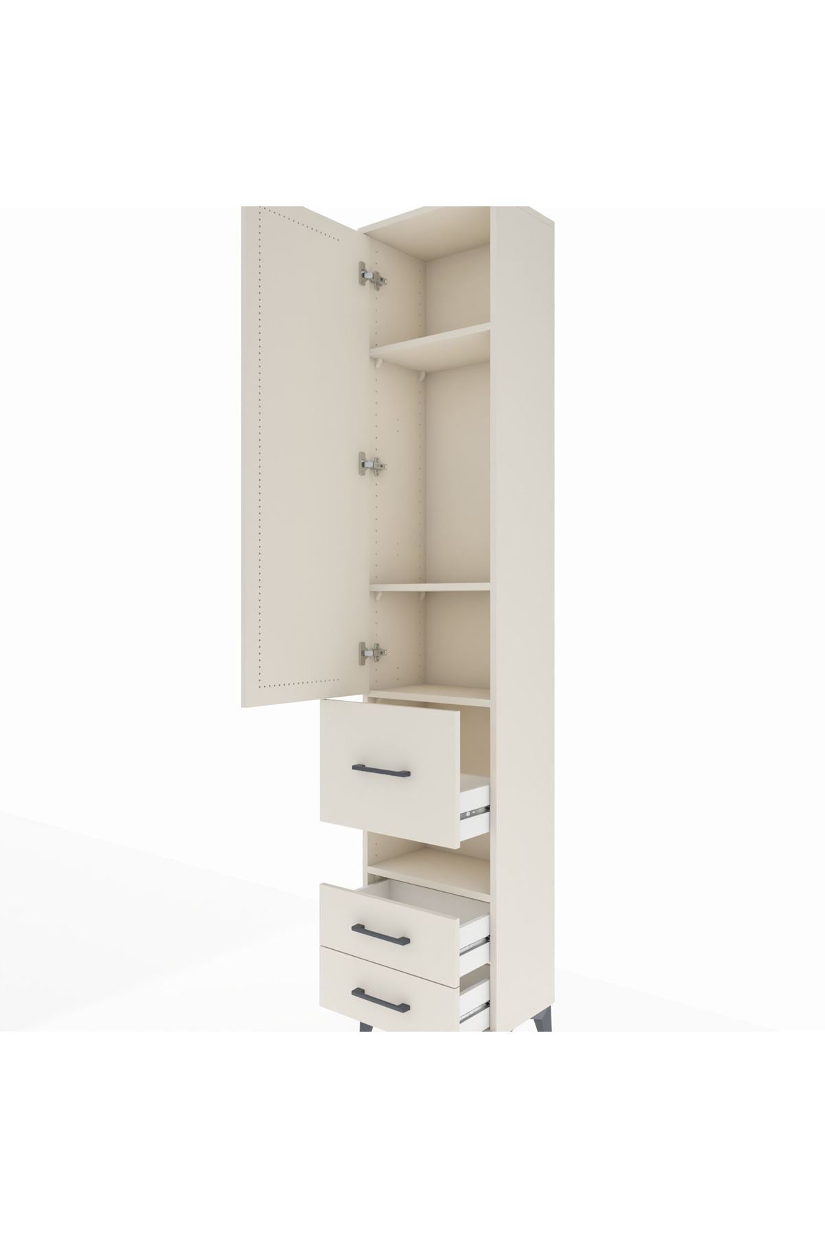 Arges Dolap 4 Raflı 3 Çekmeceli Tek Kapaklı 44x30x221 Aytaşı-Aytaşı