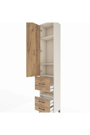 Arges Dolap 4 Raflı 3 Çekmeceli Tek Kapaklı 44x30x221 Aytaşı-Çam