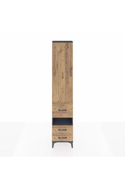 Arges Dolap 4 Raflı 3 Çekmeceli Tek Kapaklı 44x30x221 Antrasit-Çam