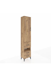 Arges Dolap 4 Raflı 3 Çekmeceli Tek Kapaklı 44x30x221 Çam-Çam