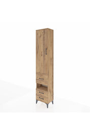 Arges Dolap 4 Raflı 3 Çekmeceli Tek Kapaklı 44x30x221 Çam-Çam