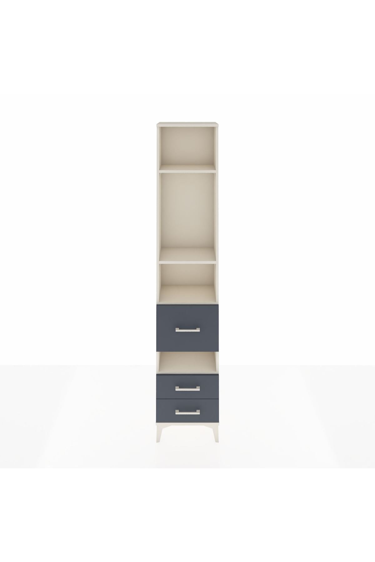 Arges Dolap 4 Raflı 3 Çekmeceli 44x30x221 Aytaşı-Antrasit