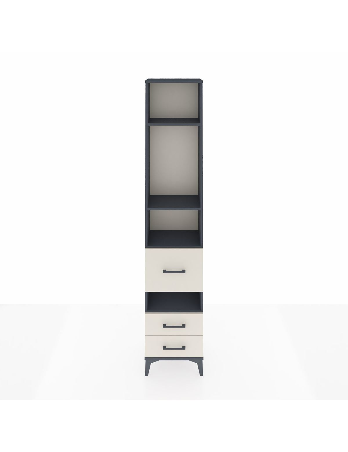 Arges Dolap 4 Raflı 3 Çekmeceli 44x30x221 Antrasit-Aytaşı