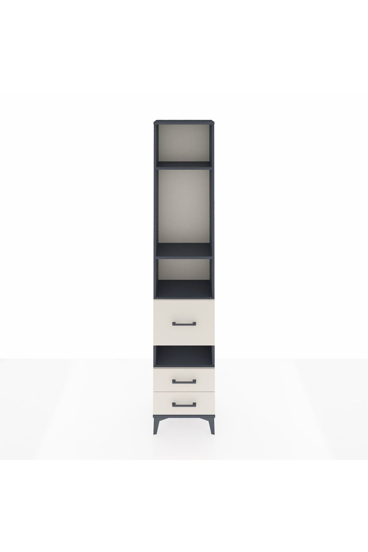 Arges Dolap 4 Raflı 3 Çekmeceli 44x30x221 Antrasit-Aytaşı