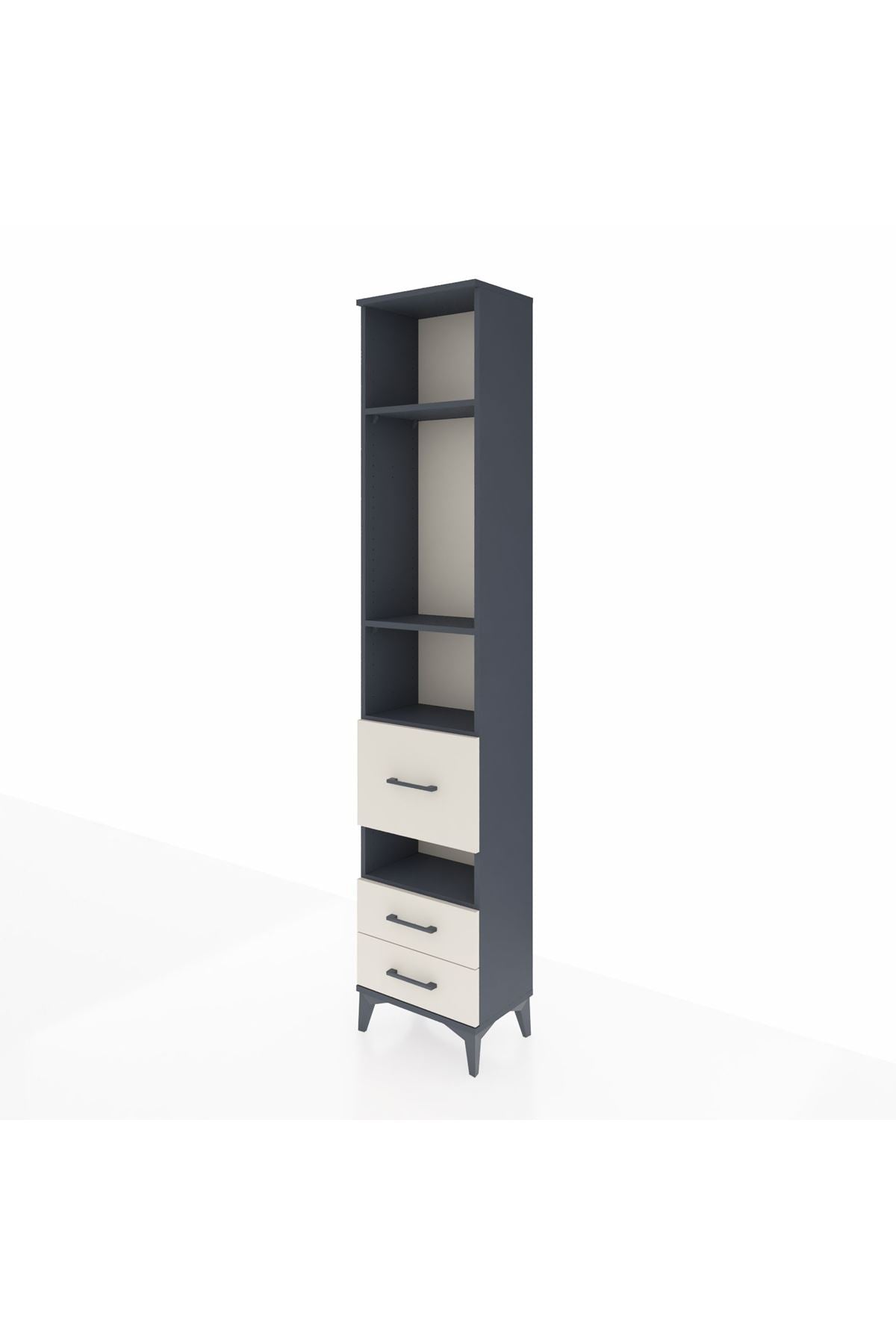 Arges Dolap 4 Raflı 3 Çekmeceli 44x30x221 Antrasit-Aytaşı