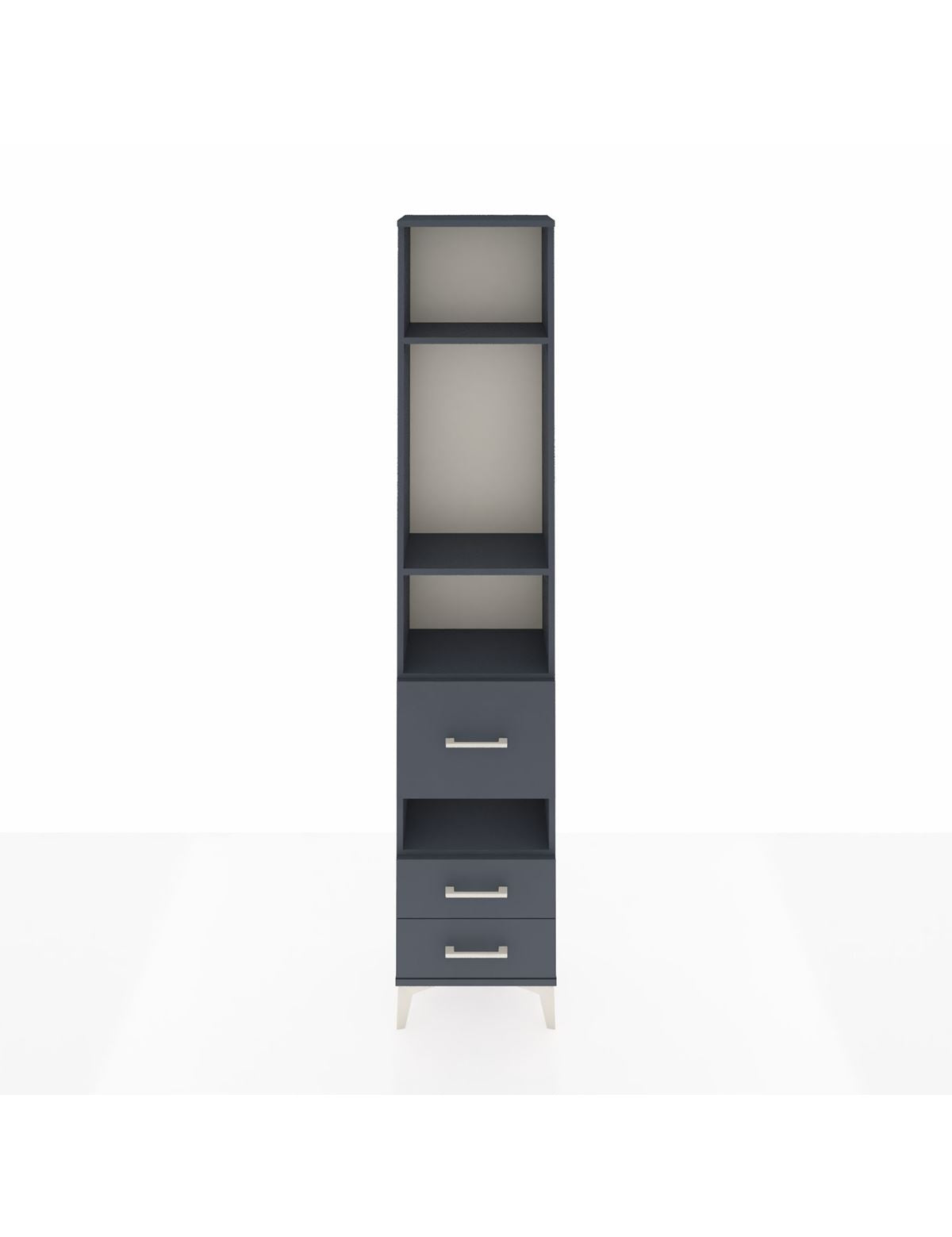 Arges Dolap 4 Raflı 3 Çekmeceli 44x30x221 Antrasit-Antrasit