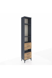 Arges Dolap 4 Raflı 3 Çekmeceli 44x30x221 Antrasit-Çam