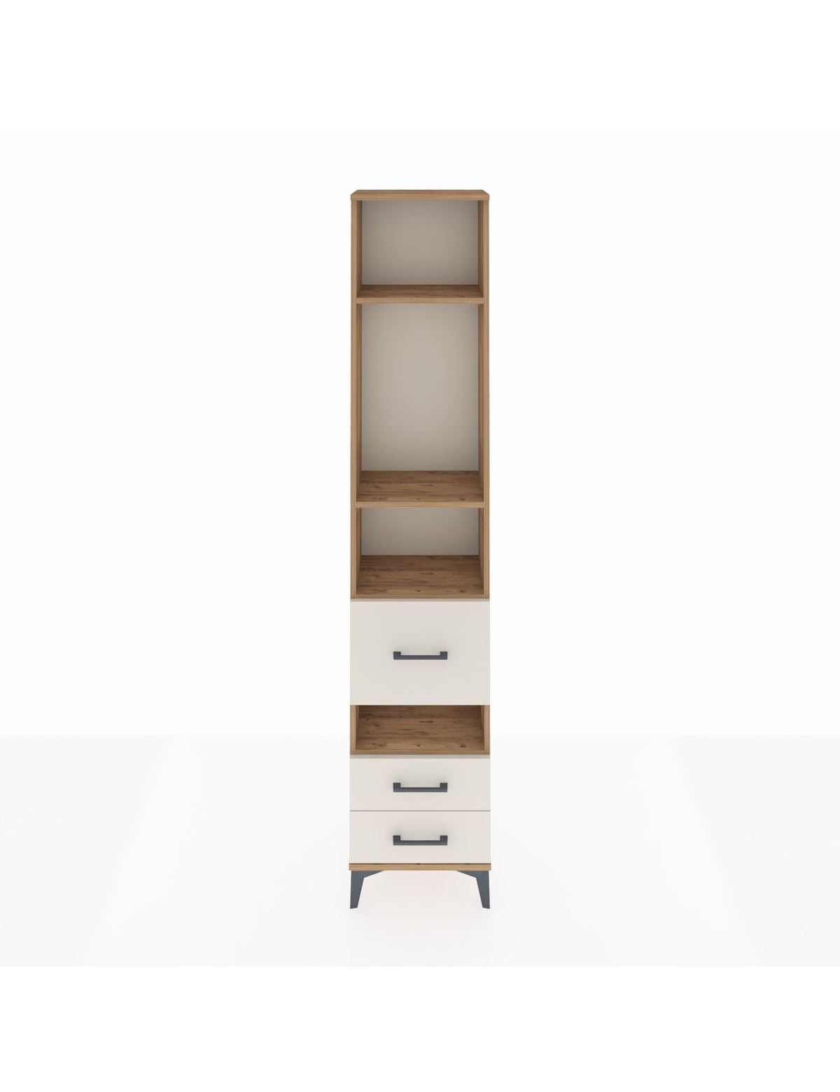 Arges Dolap 4 Raflı 3 Çekmeceli 44x30x221 Çam-Aytaşı