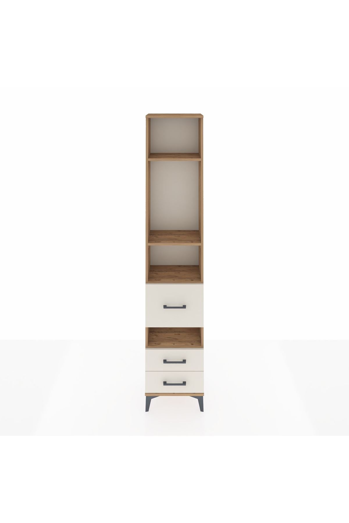 Arges Dolap 4 Raflı 3 Çekmeceli 44x30x221 Çam-Aytaşı