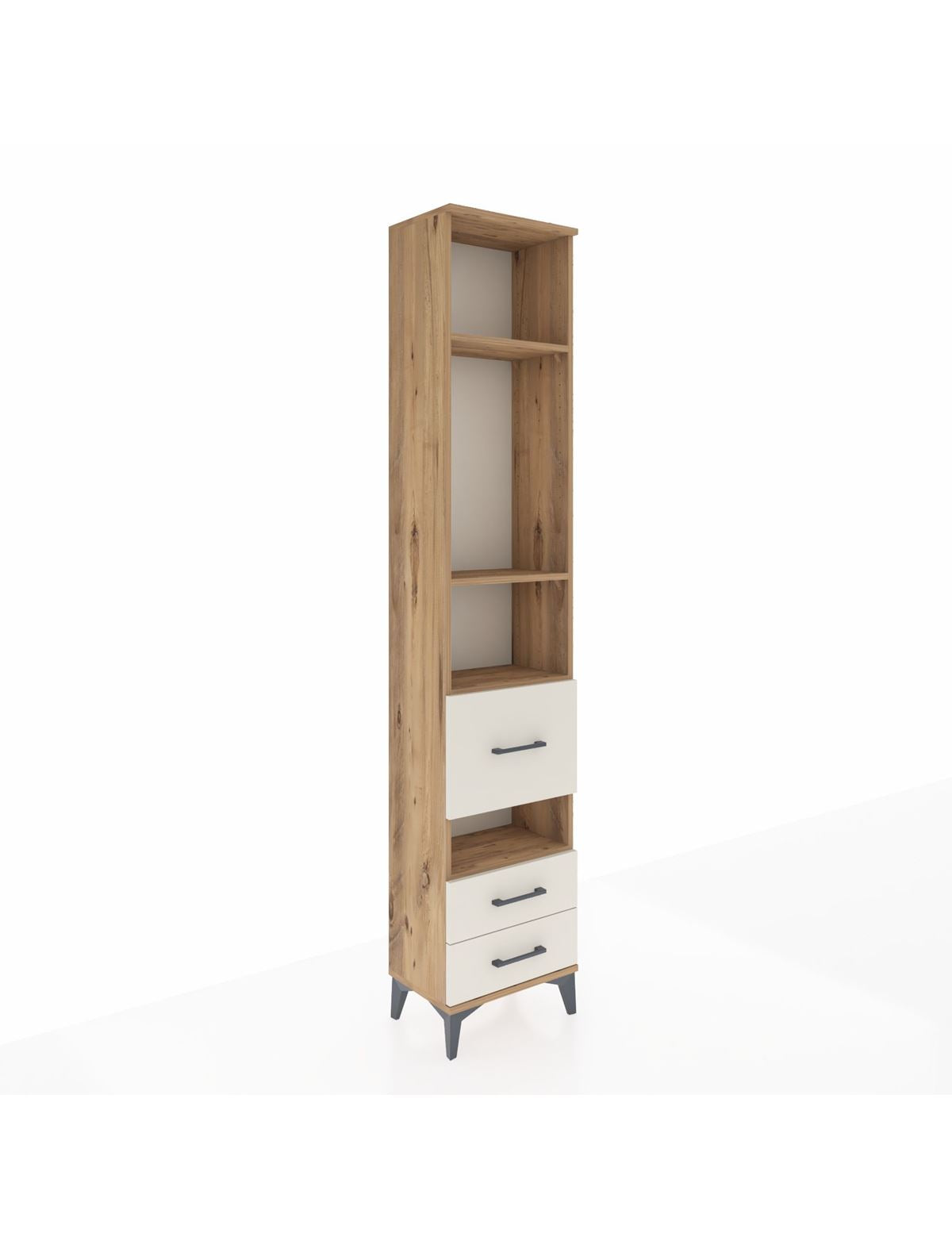 Arges Dolap 4 Raflı 3 Çekmeceli 44x30x221 Çam-Aytaşı