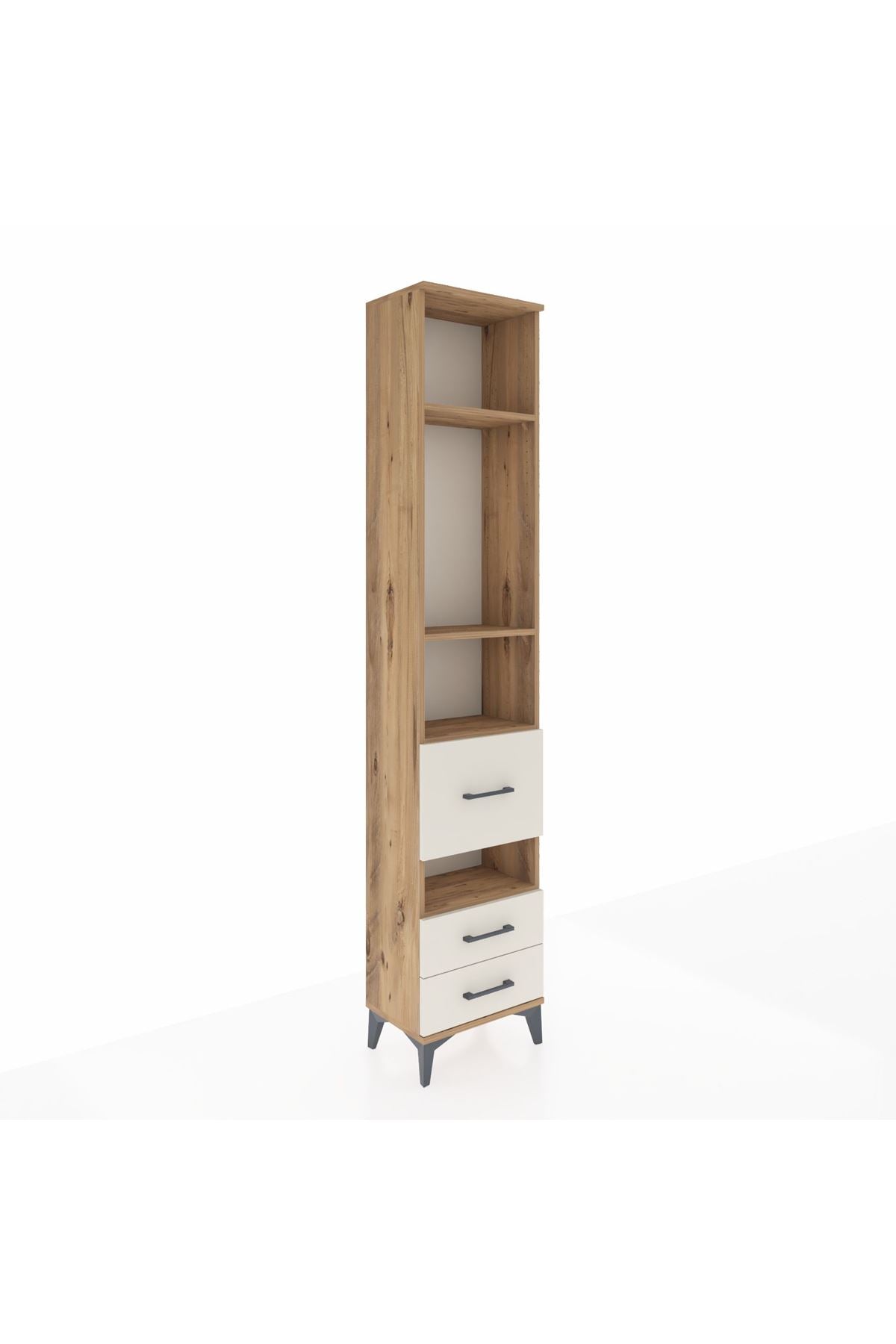 Arges Dolap 4 Raflı 3 Çekmeceli 44x30x221 Çam-Aytaşı