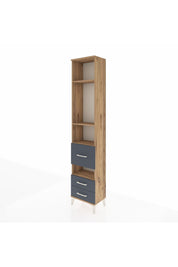 Arges Dolap 4 Raflı 3 Çekmeceli 44x30x221 Çam-Antrasit