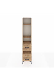 Arges Dolap 4 Raflı 3 Çekmeceli 44x30x221 Çam-Çam