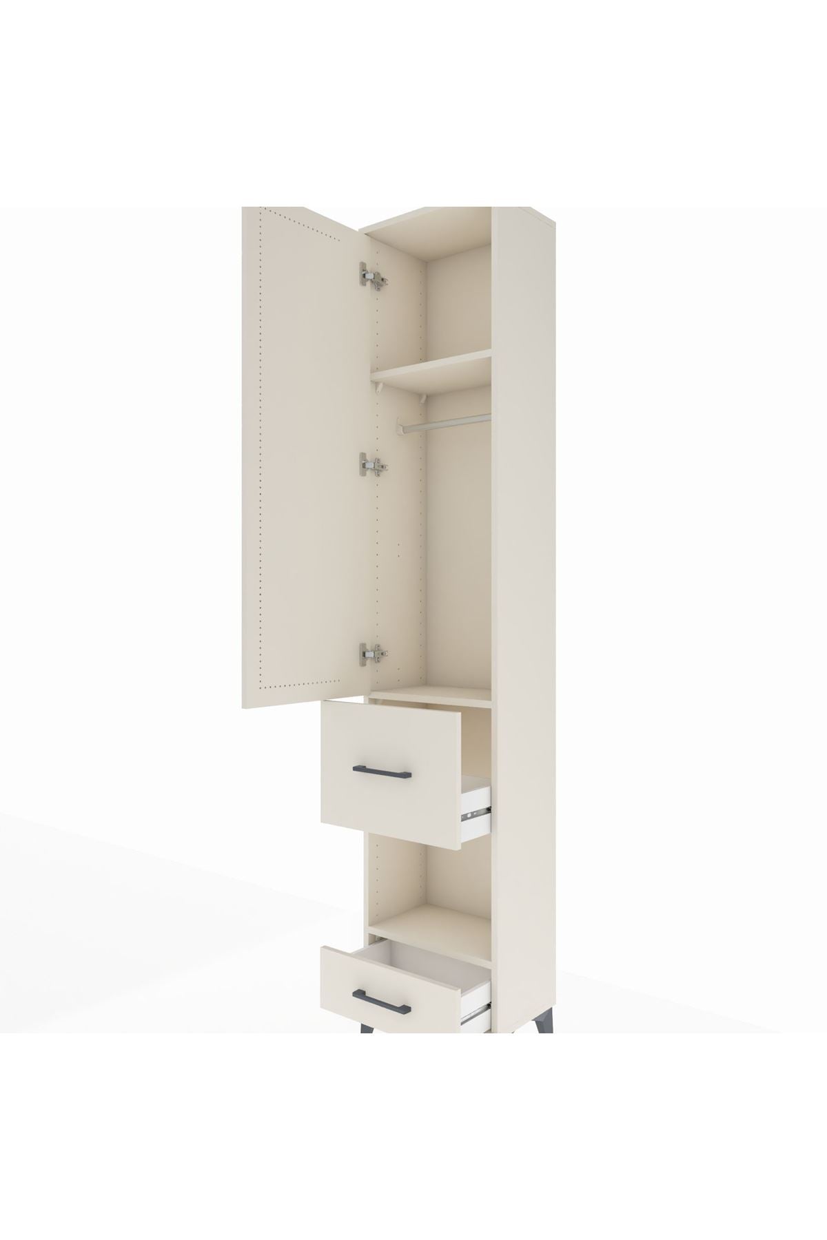 Arges Dolap 3 Raflı 2 Çekmeceli Tek Askılı 44x30x221 Aytaşı-Aytaşı