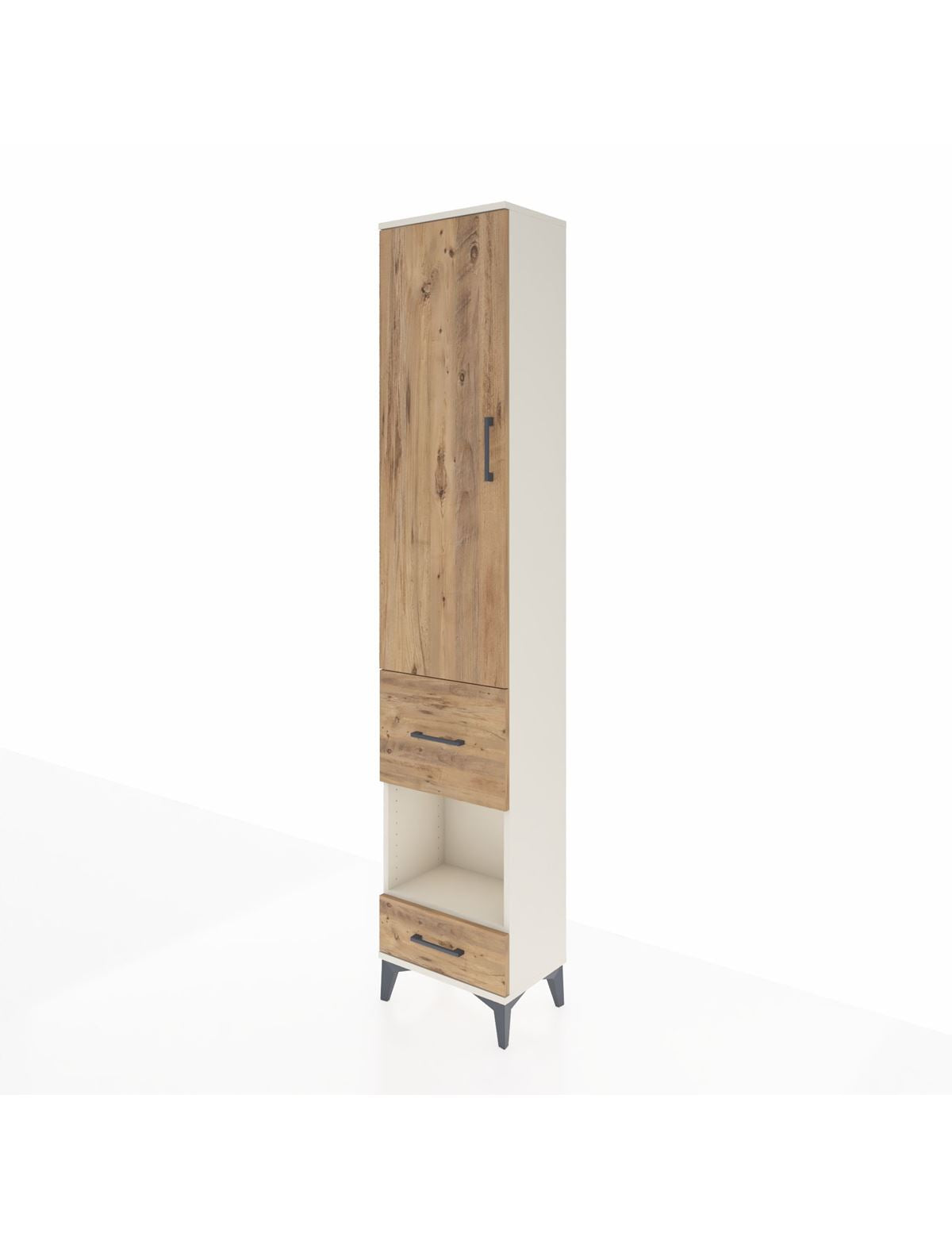 Arges Dolap 3 Raflı 2 Çekmeceli Tek Askılı 44x30x221 - S28M100V3A