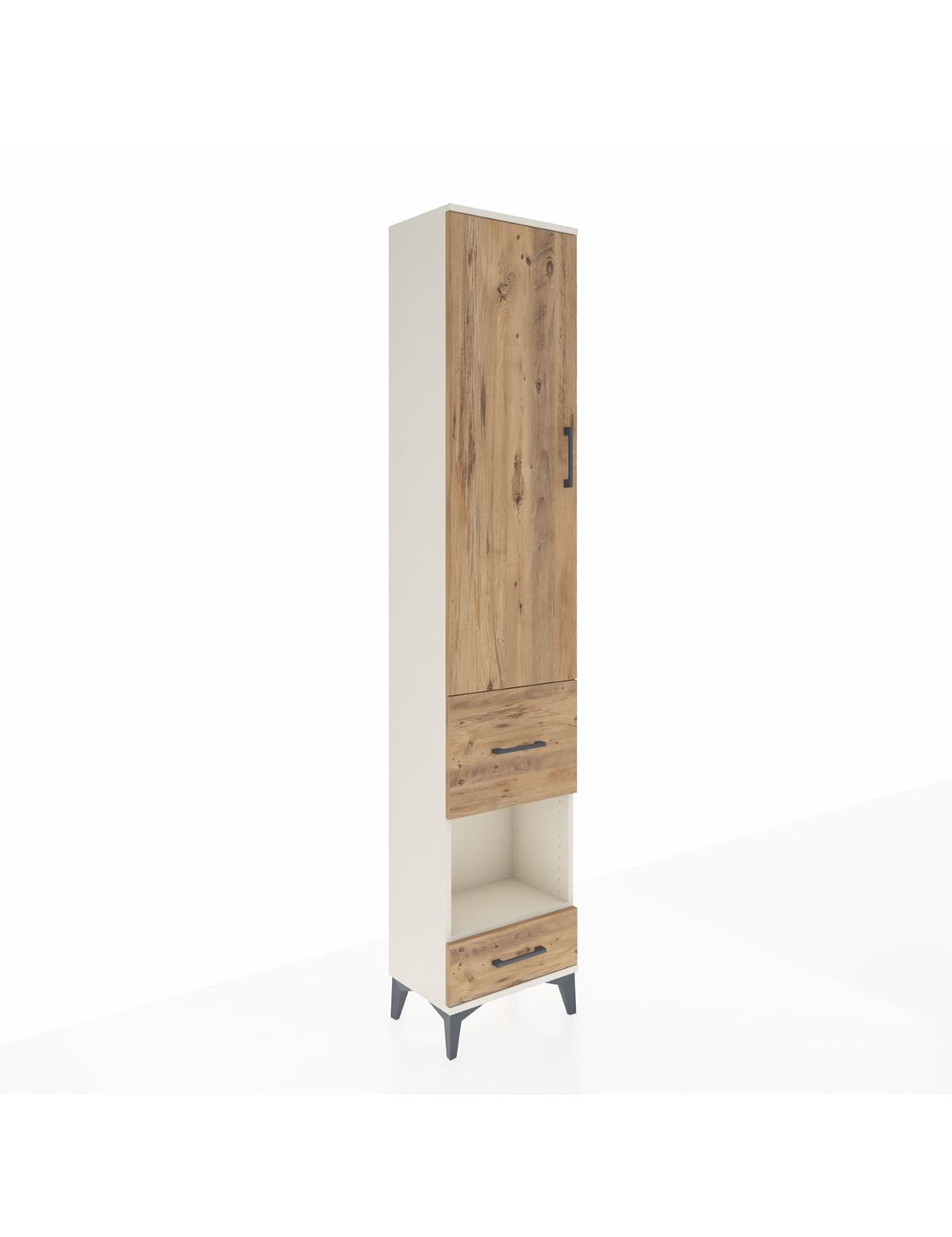 Arges Dolap 3 Raflı 2 Çekmeceli Tek Askılı 44x30x221 Aytaşı-Çam