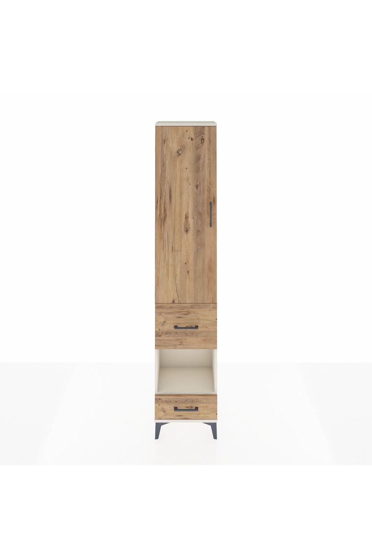 Arges Dolap 3 Raflı 2 Çekmeceli Tek Askılı 44x30x221 Aytaşı-Çam