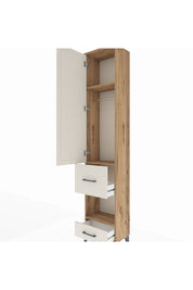 Arges Dolap 3 Raflı 2 Çekmeceli Tek Askılı 44x30x221 Çam-Aytaşı
