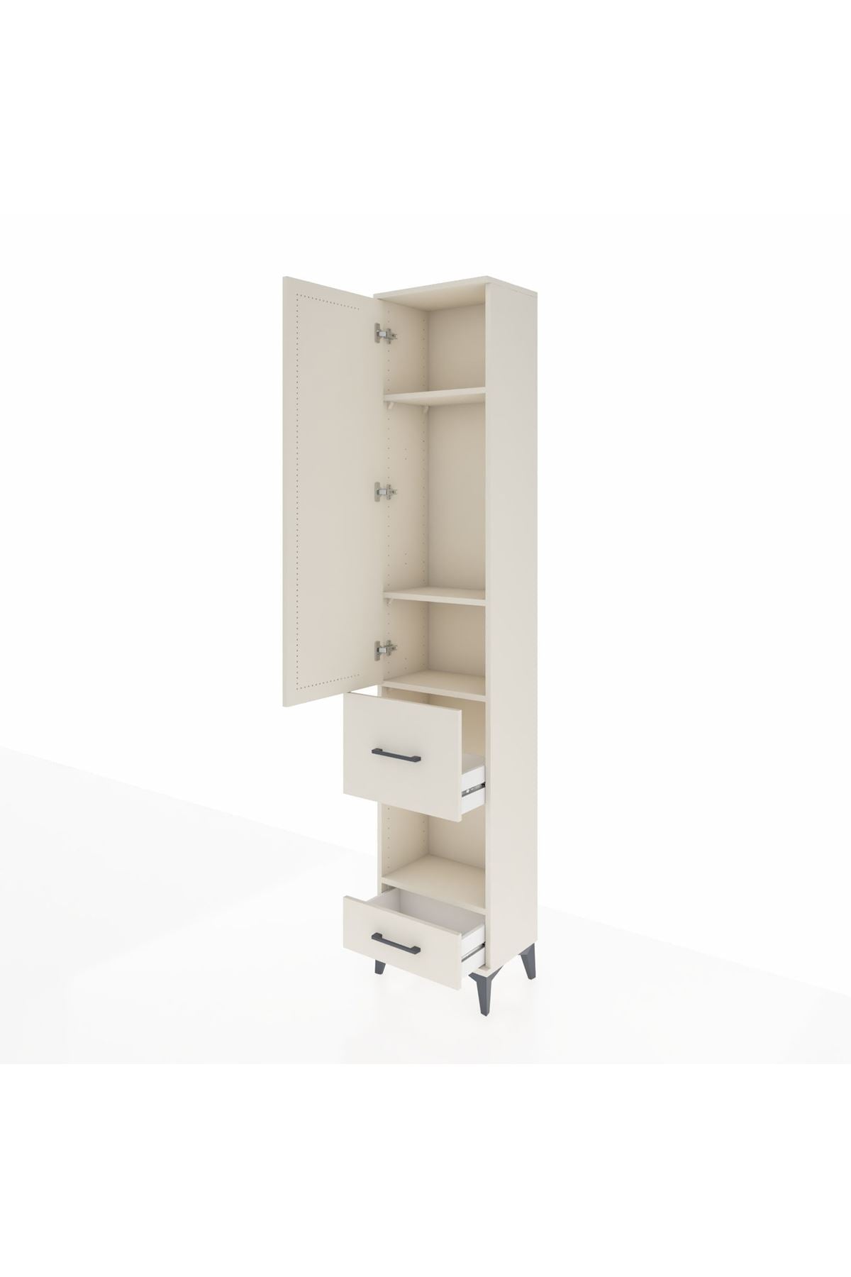 Arges Dolap 4 Raflı 2 Çekmeceli Tek Kapaklı 44x30x221 Aytaşı-Aytaşı