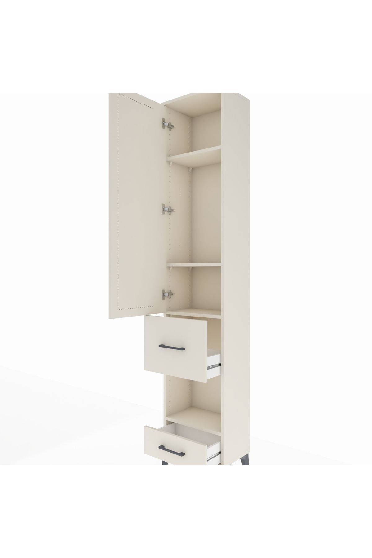 Arges Dolap 4 Raflı 2 Çekmeceli Tek Kapaklı 44x30x221 Aytaşı-Aytaşı