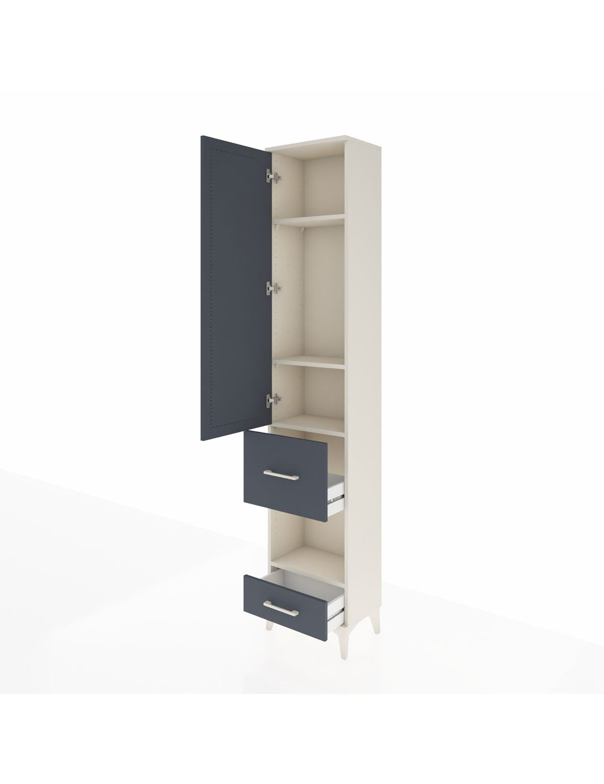 Arges Dolap 4 Raflı 2 Çekmeceli Tek Kapaklı 44x30x221 - S28M101V2A