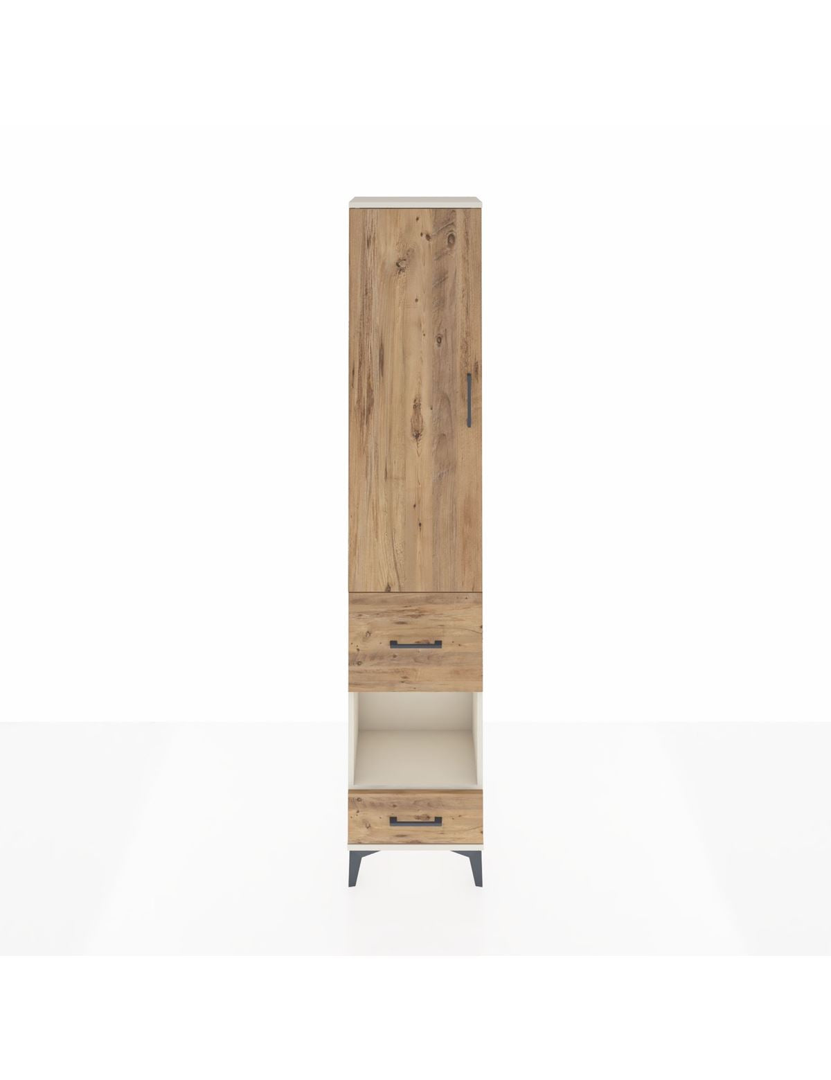 Arges Dolap 4 Raflı 2 Çekmeceli Tek Kapaklı 44x30x221 Aytaşı-Çam