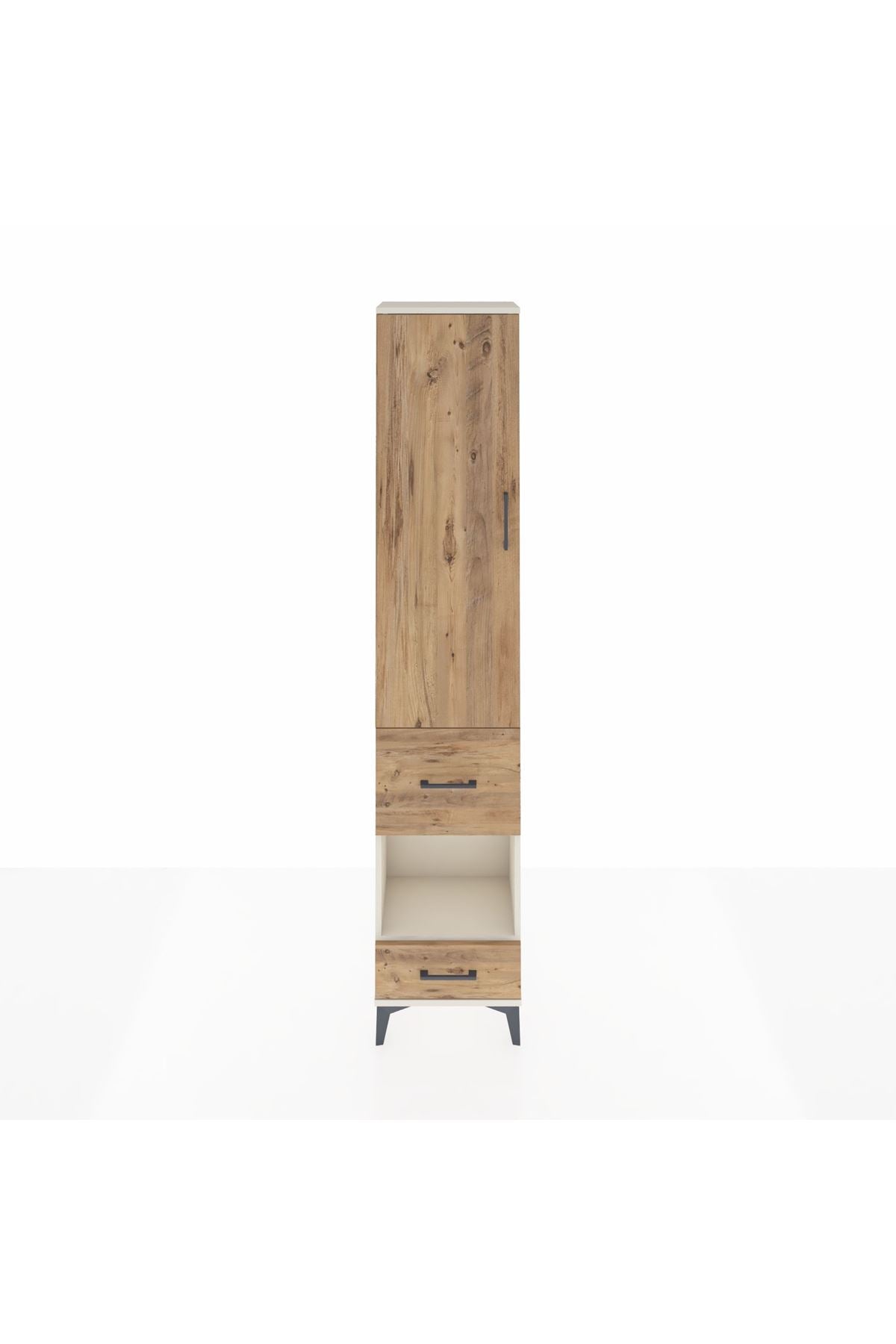 Arges Dolap 4 Raflı 2 Çekmeceli Tek Kapaklı 44x30x221 Aytaşı-Çam