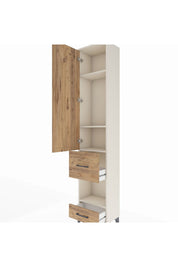 Arges Dolap 4 Raflı 2 Çekmeceli Tek Kapaklı 44x30x221 Aytaşı-Çam