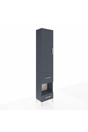 Arges Dolap 4 Raflı 2 Çekmeceli Tek Kapaklı 44x30x221 Antrasit-Antrasit