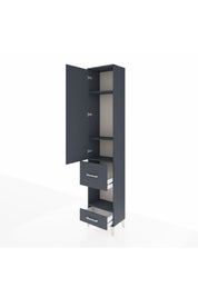 Arges Dolap 4 Raflı 2 Çekmeceli Tek Kapaklı 44x30x221 Antrasit-Antrasit