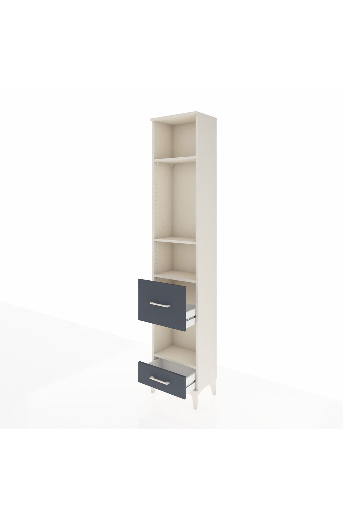 Arges Dolap 4 Raflı 2 Çekmeceli 44x30x221 Aytaşı-Antrasit