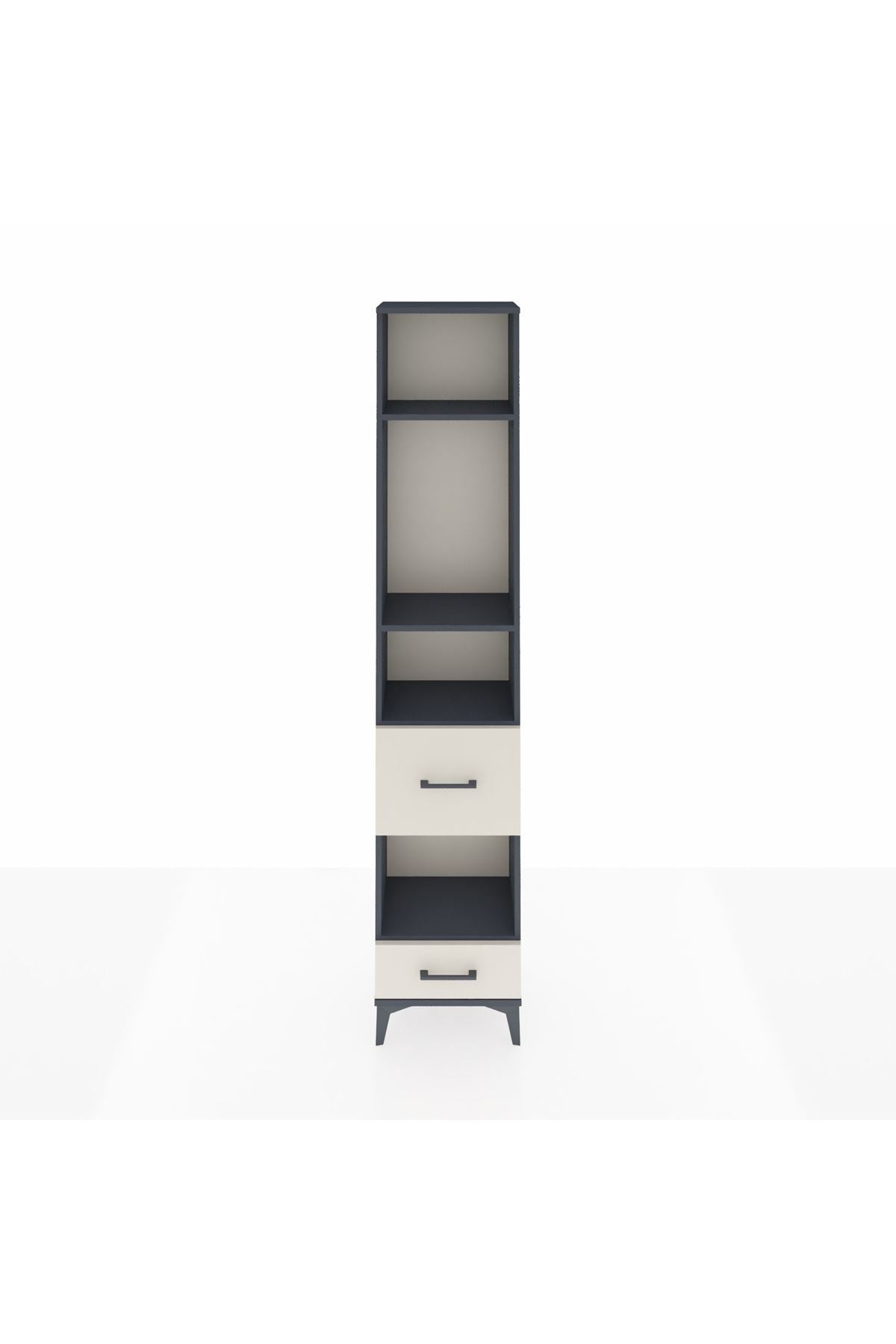 Arges Dolap 4 Raflı 2 Çekmeceli 44x30x221 Antrasit-Aytaşı