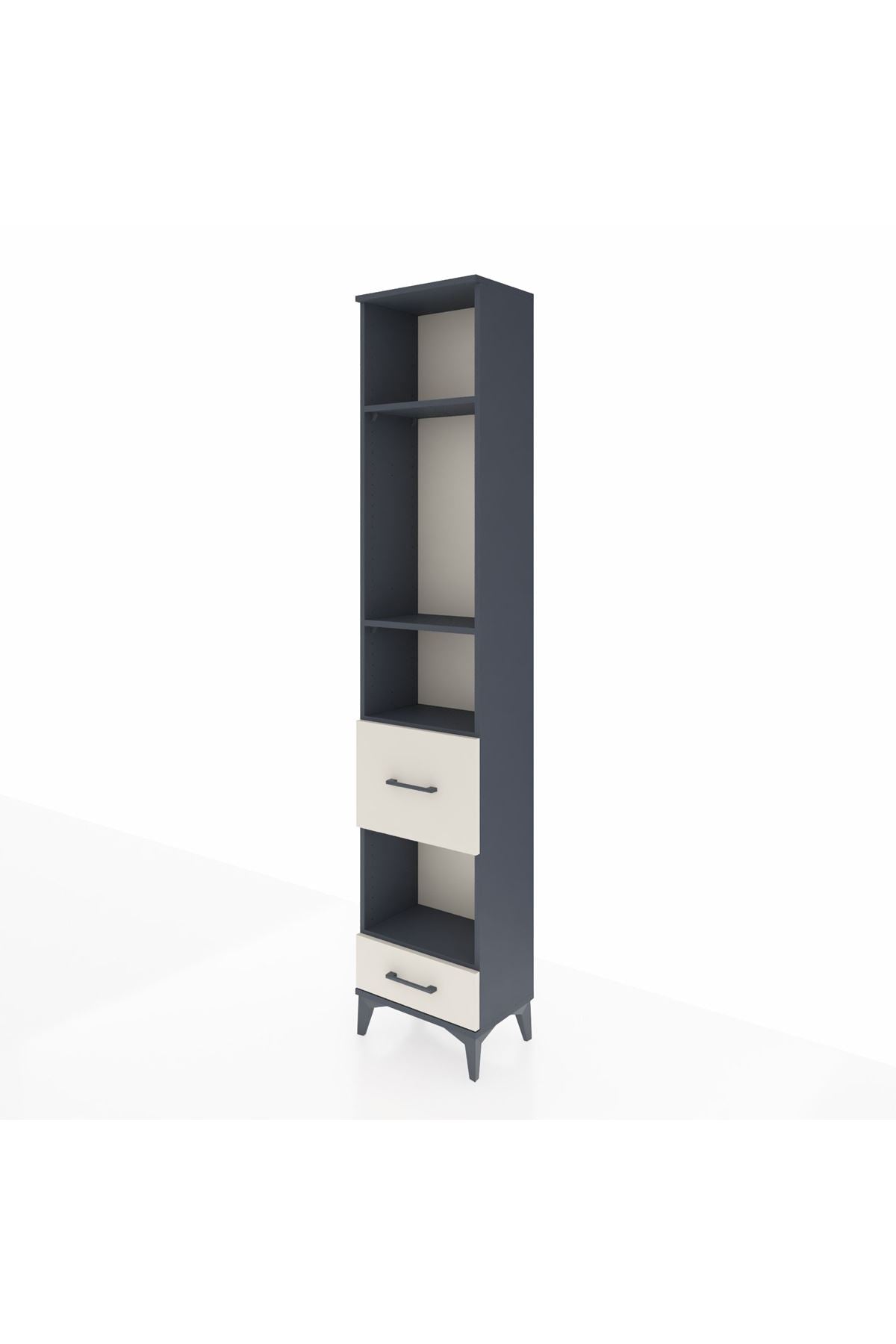 Arges Dolap 4 Raflı 2 Çekmeceli 44x30x221 Antrasit-Aytaşı