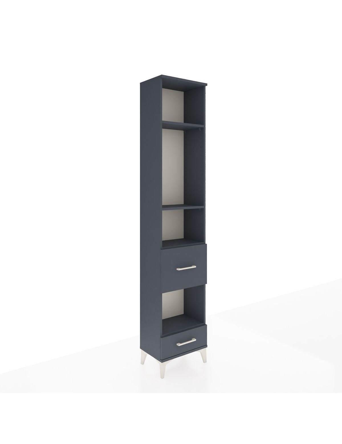 Arges Dolap 4 Raflı 2 Çekmeceli 44x30x221 Antrasit-Antrasit