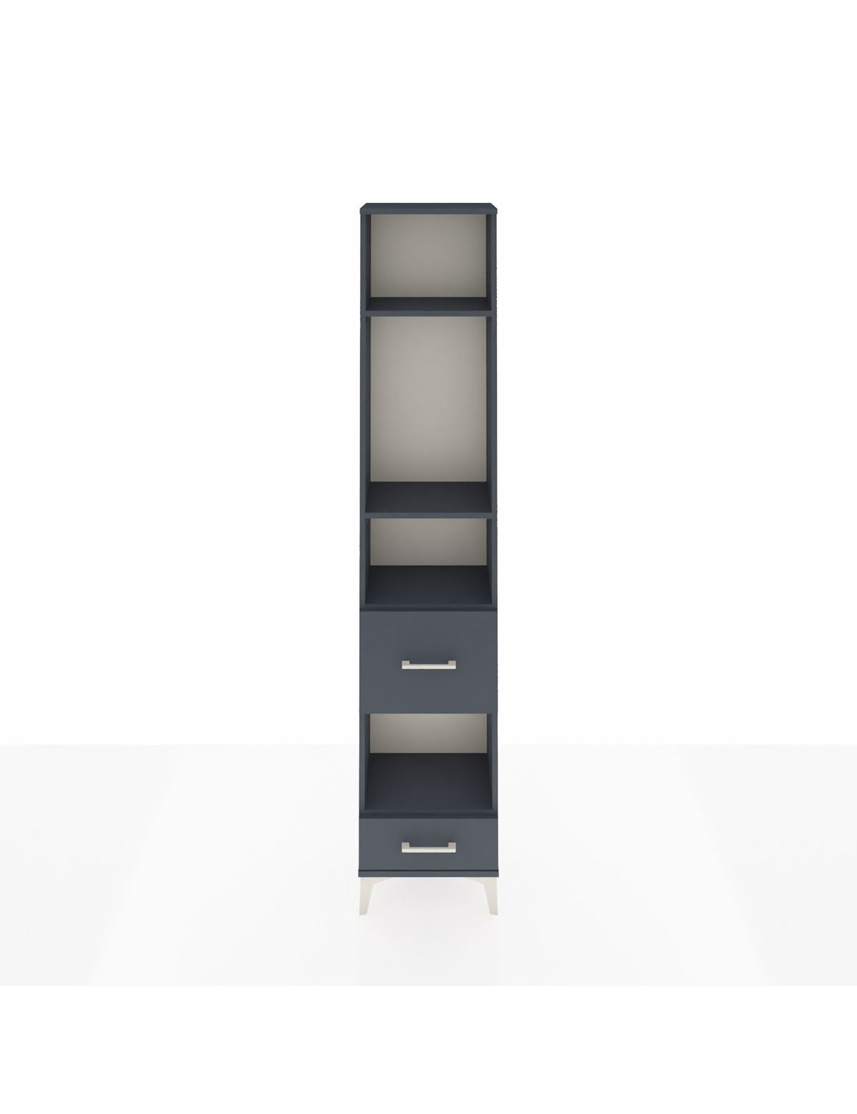 Arges Dolap 4 Raflı 2 Çekmeceli 44x30x221 Antrasit-Antrasit