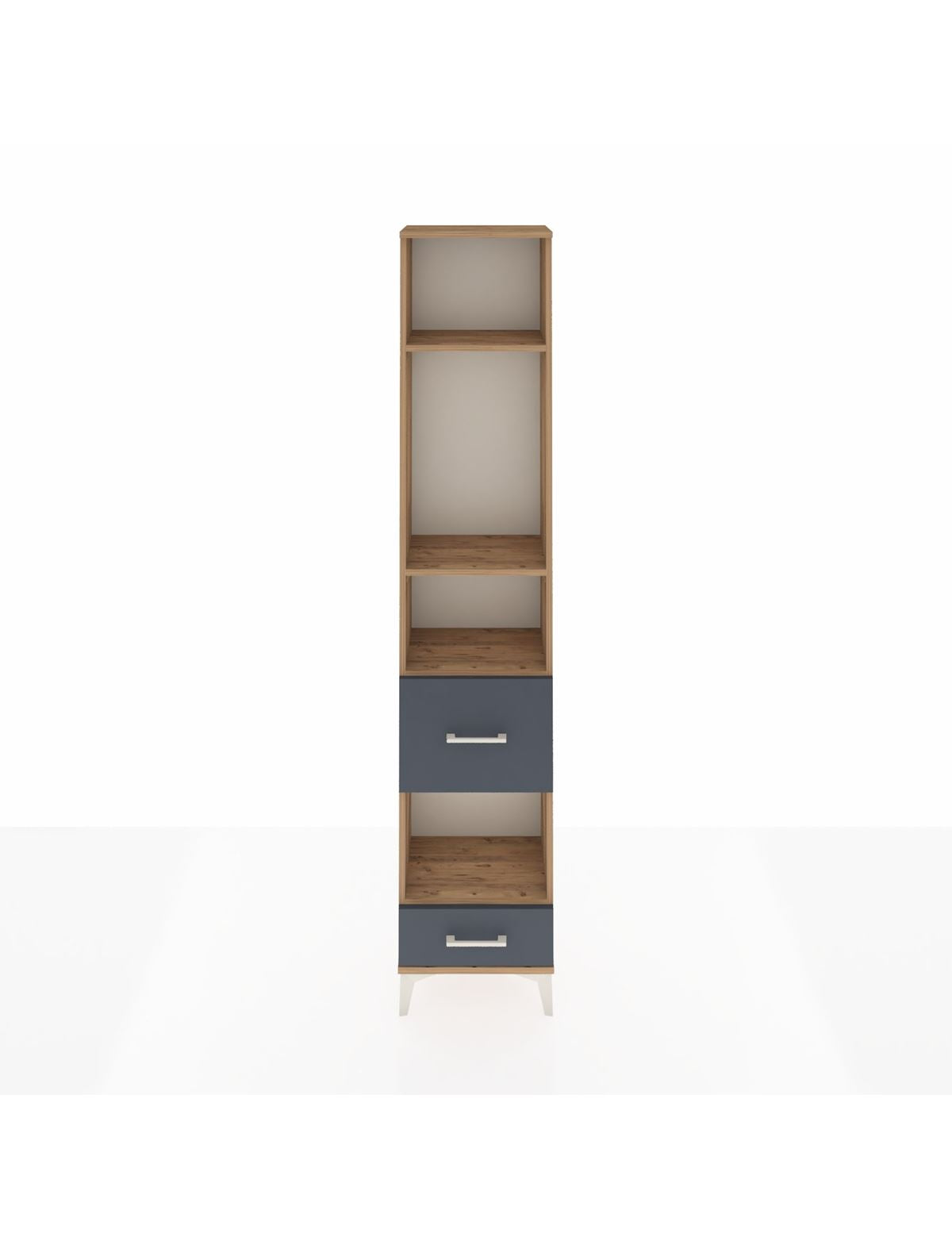 Arges Dolap 4 Raflı 2 Çekmeceli 44x30x221 Çam-Antrasit