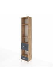 Arges Dolap 4 Raflı 2 Çekmeceli 44x30x221 Çam-Antrasit