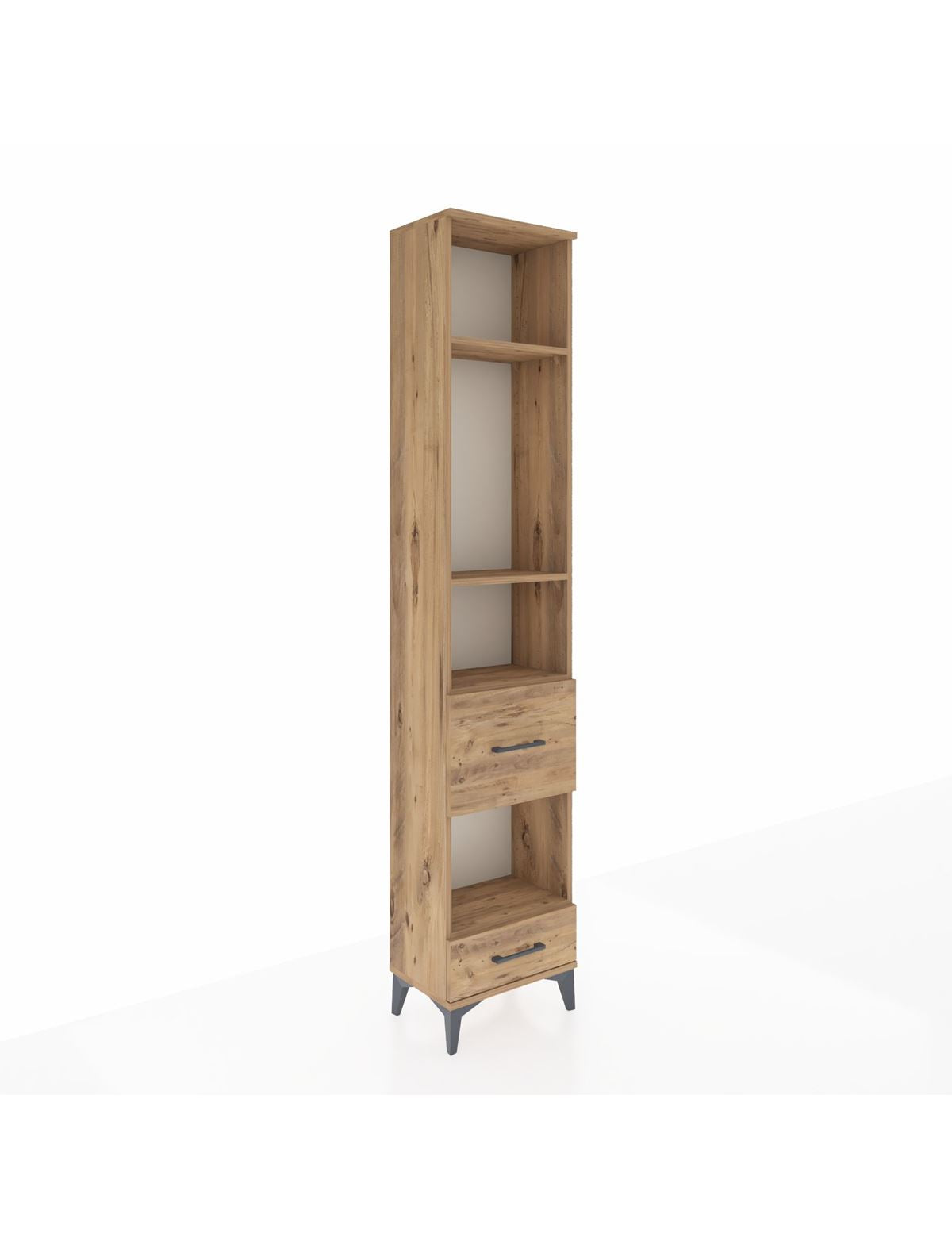 Arges Dolap 4 Raflı 2 Çekmeceli 44x30x221 Çam-Çam