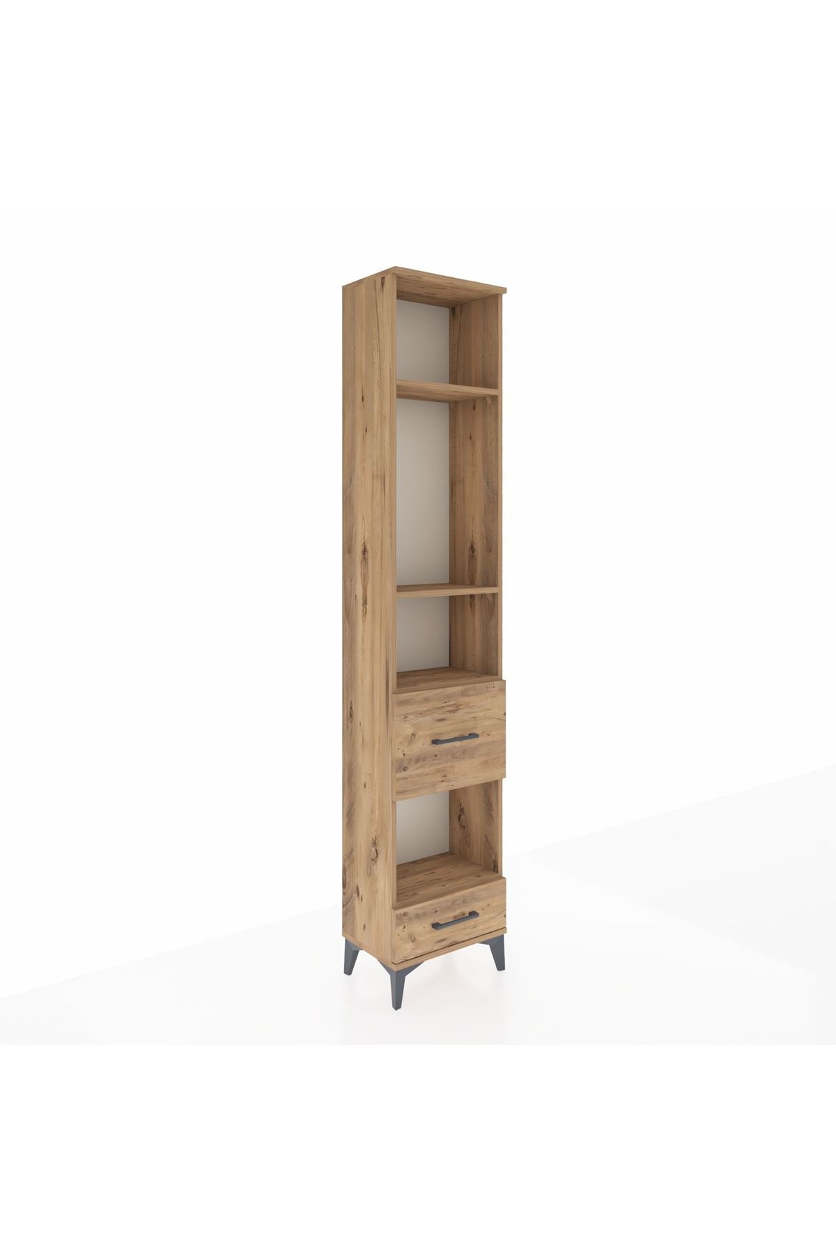 Arges Dolap 4 Raflı 2 Çekmeceli 44x30x221 Çam-Çam