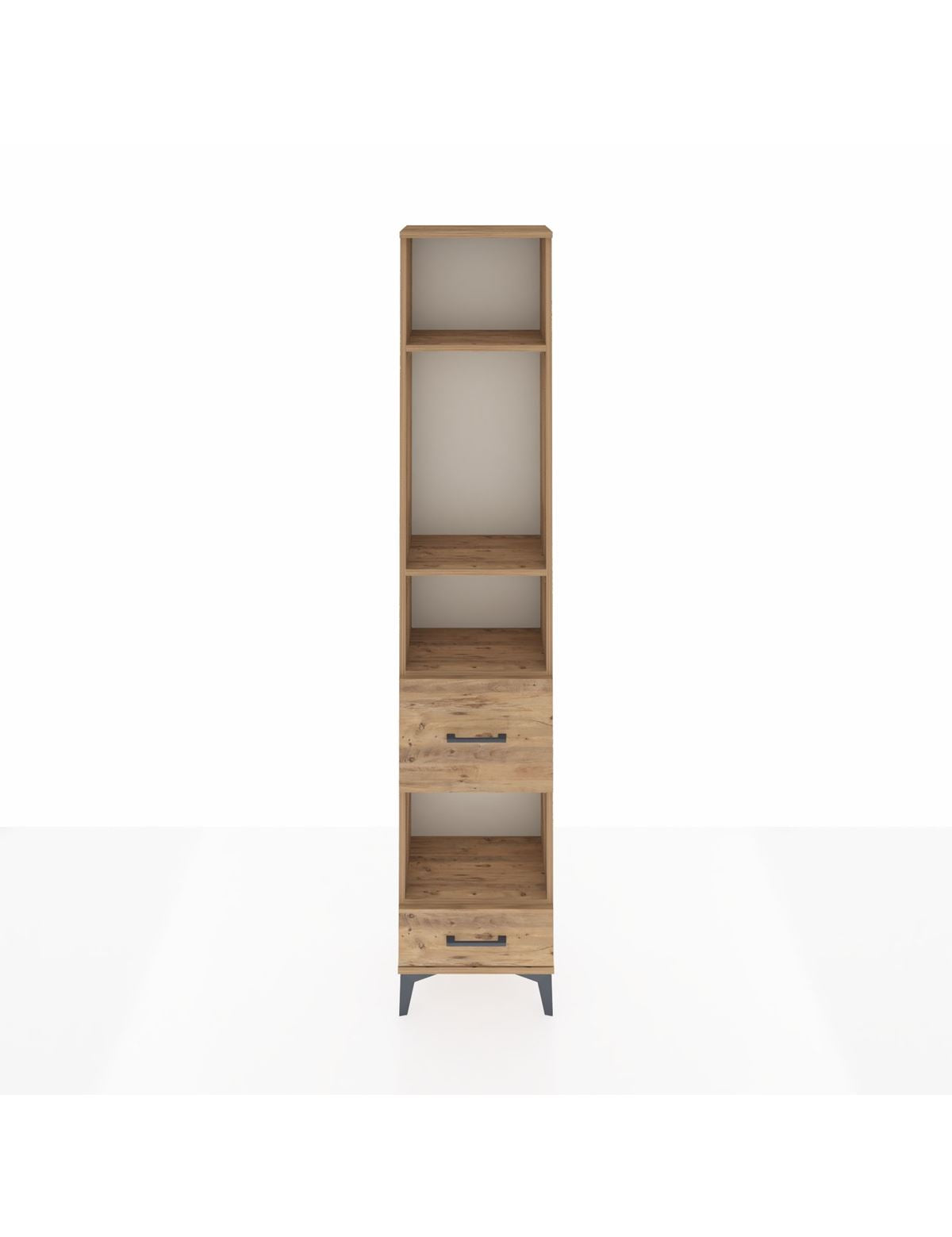 Arges Dolap 4 Raflı 2 Çekmeceli 44x30x221 Çam-Çam