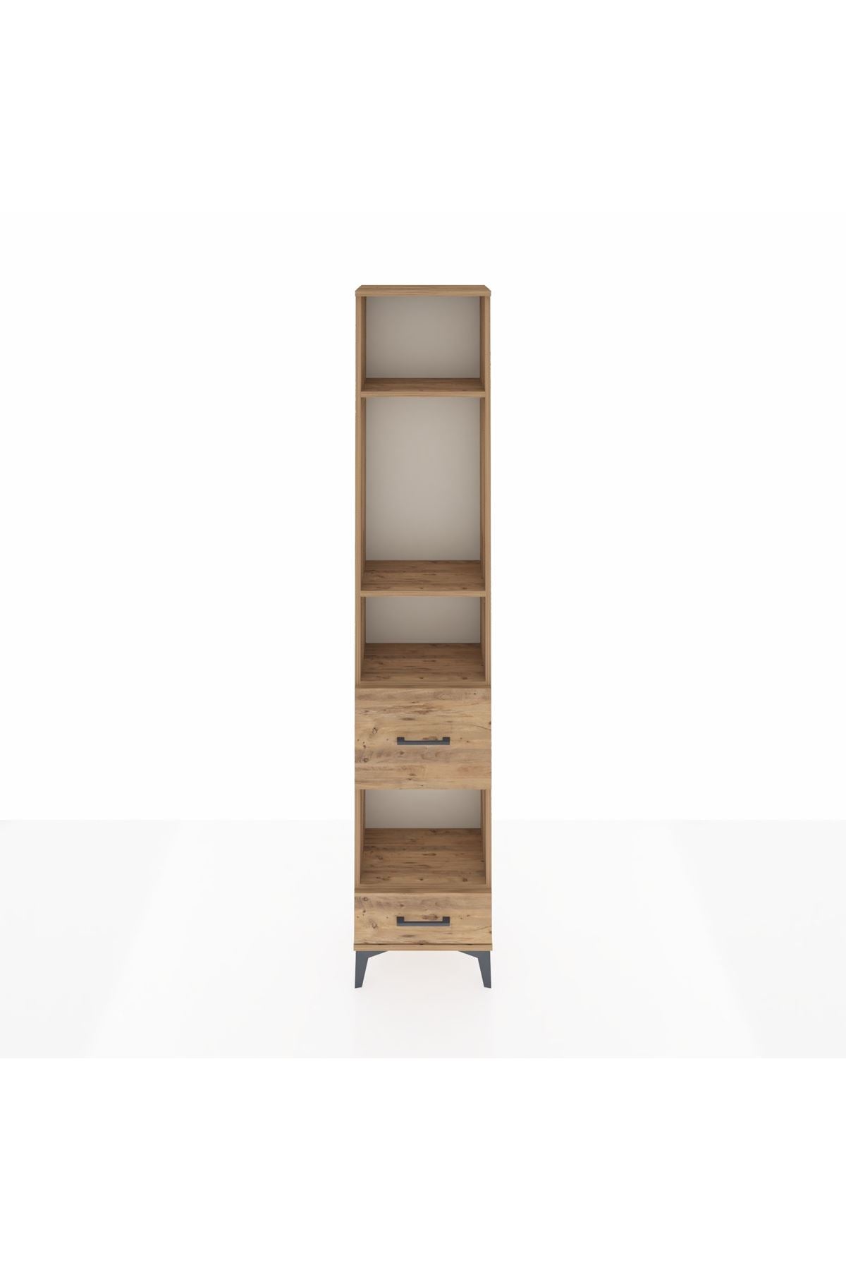 Arges Dolap 4 Raflı 2 Çekmeceli 44x30x221 Çam-Çam