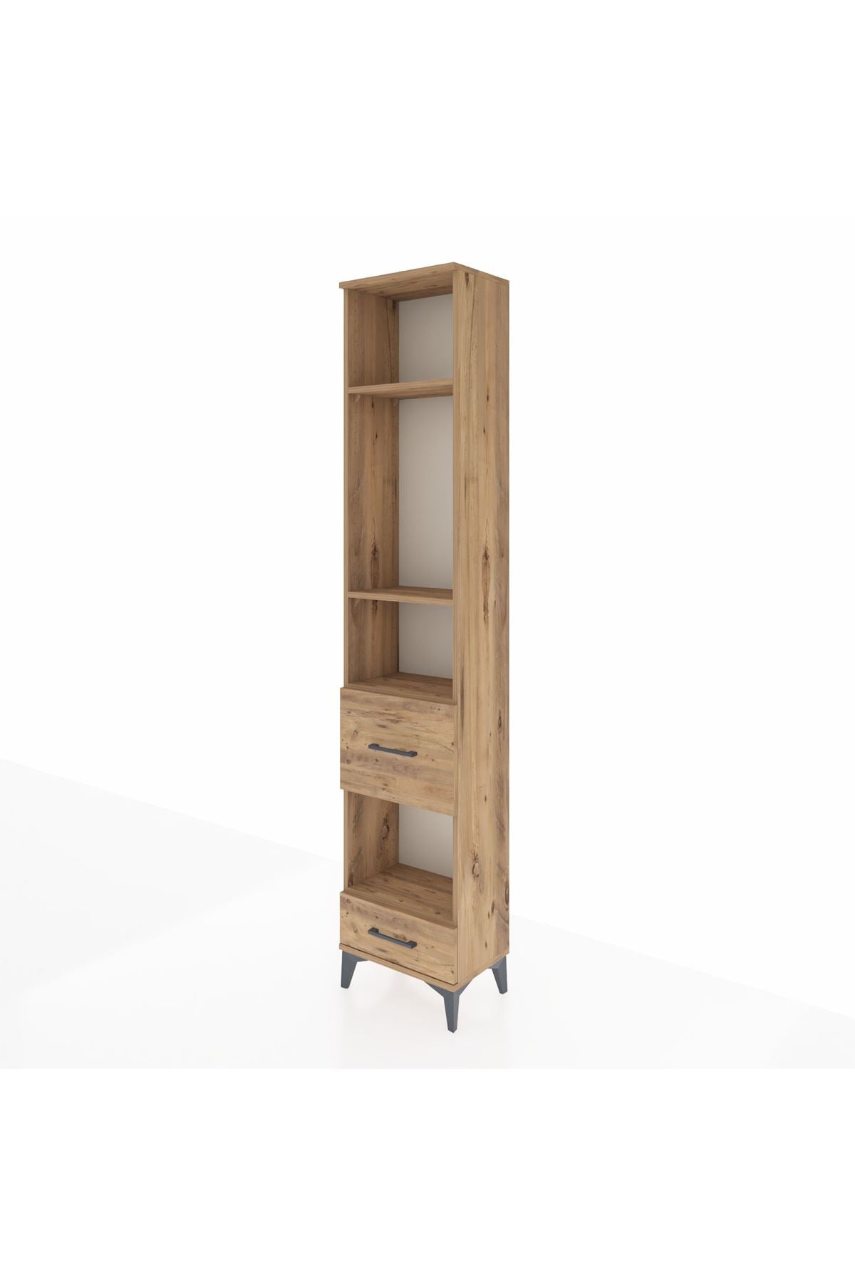 Arges Dolap 4 Raflı 2 Çekmeceli 44x30x221 Çam-Çam