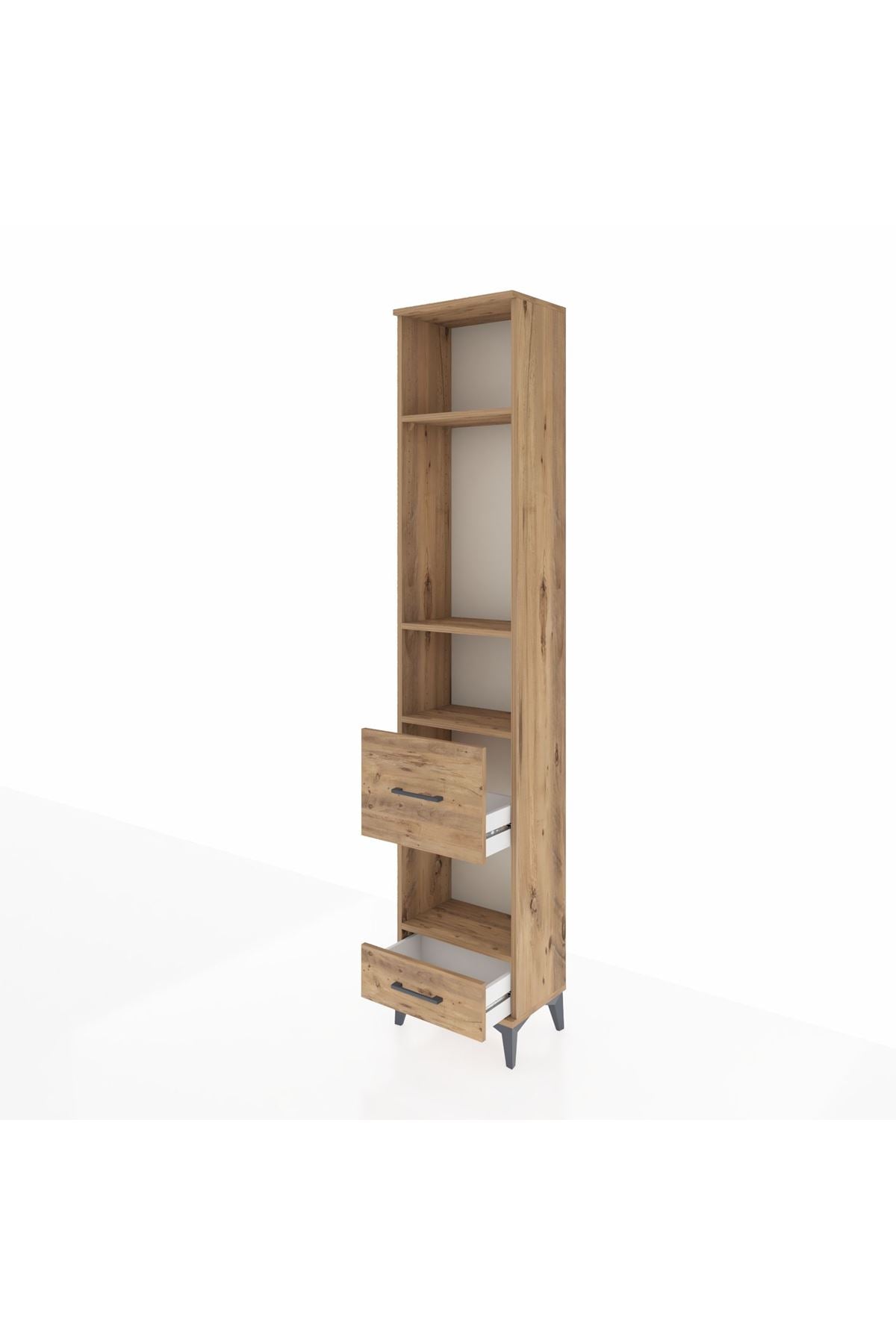 Arges Dolap 4 Raflı 2 Çekmeceli 44x30x221 Çam-Çam