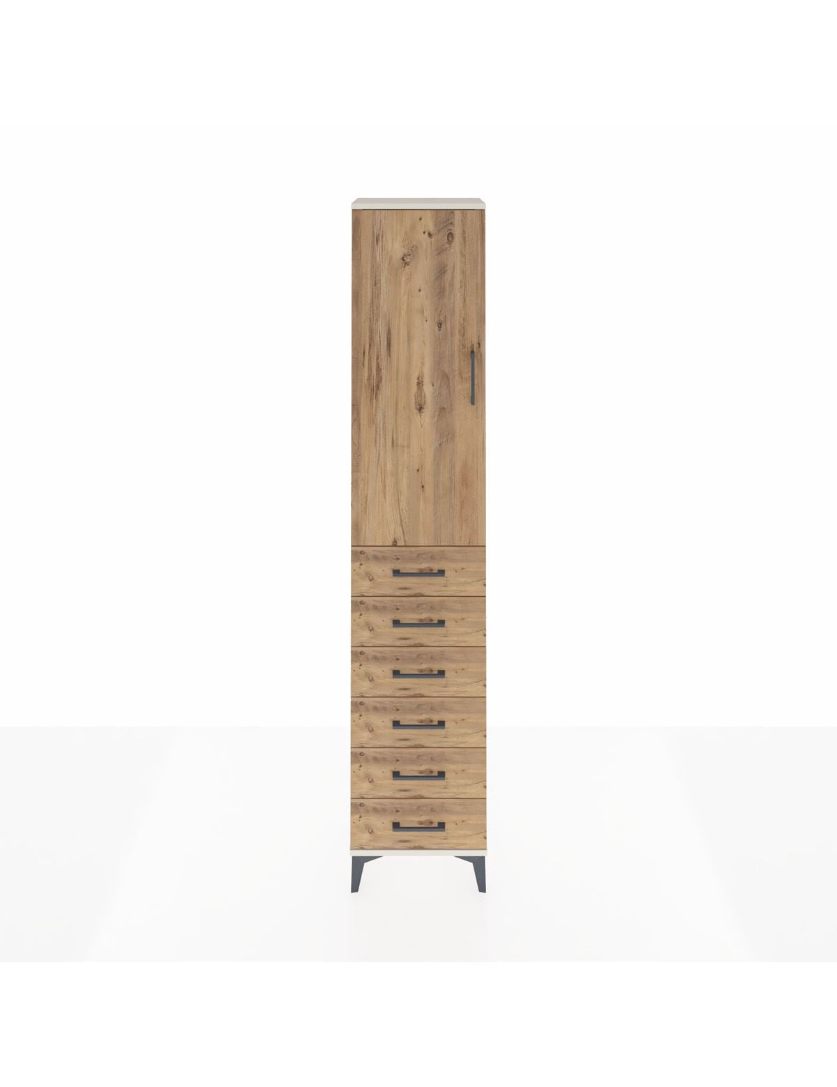 Arges Dolap 2 Raflı 6 Çekmeceli Tek Askılı 44x30x221 Aytaşı-Çam