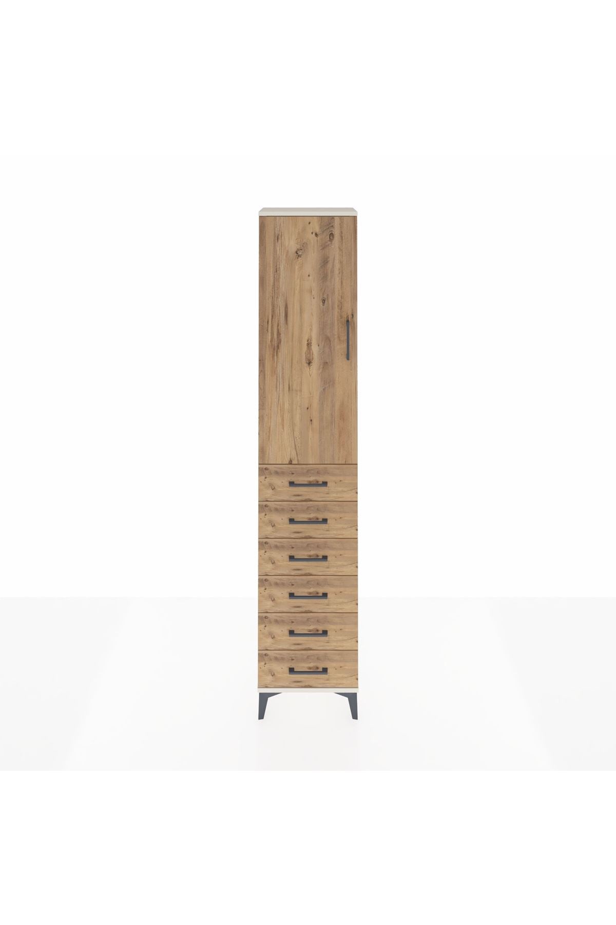 Arges Dolap 2 Raflı 6 Çekmeceli Tek Askılı 44x30x221 Aytaşı-Çam